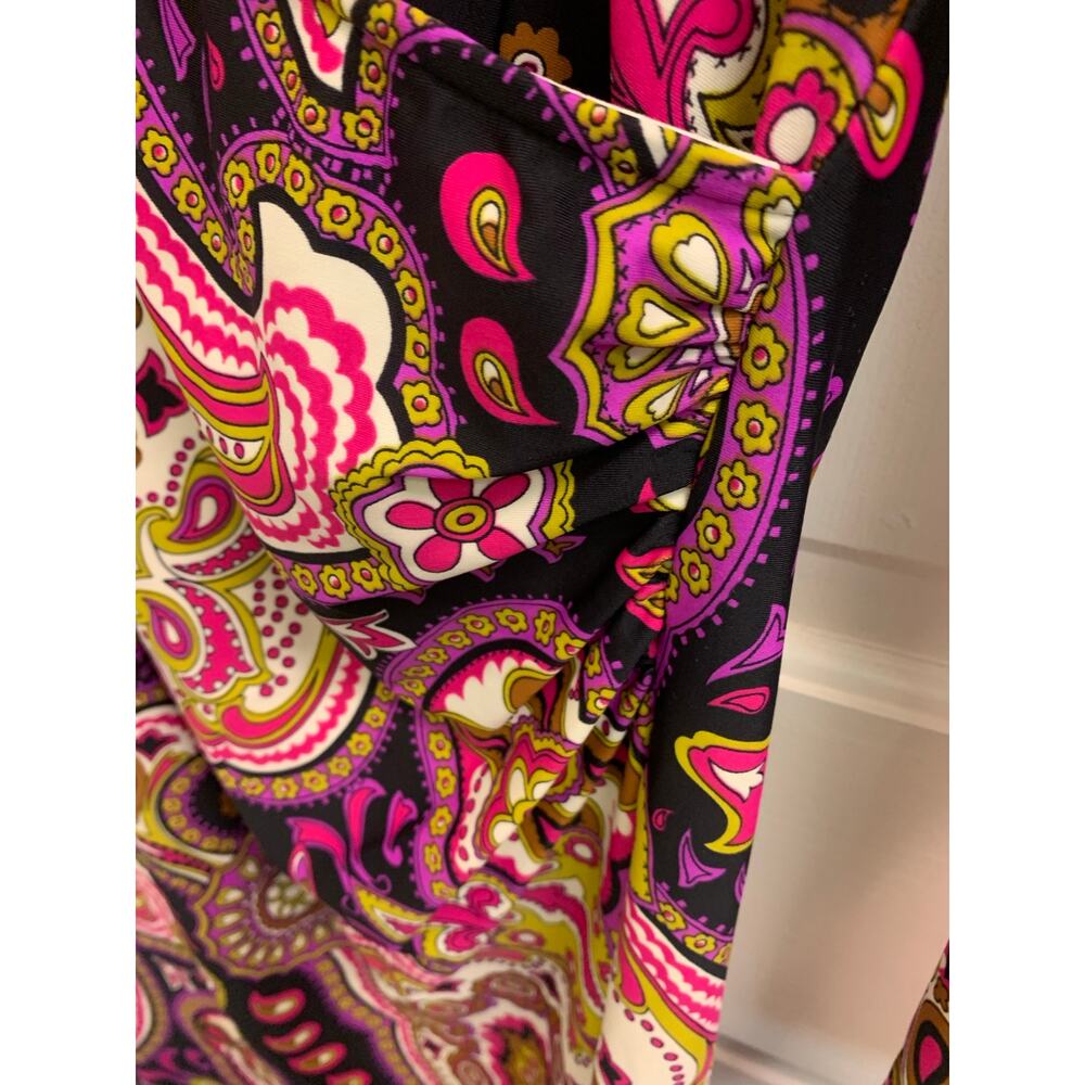 Jude Connally Diane Medallion Paisley Faux Wrap Dress sz Small NWT - Picture 7 of 8